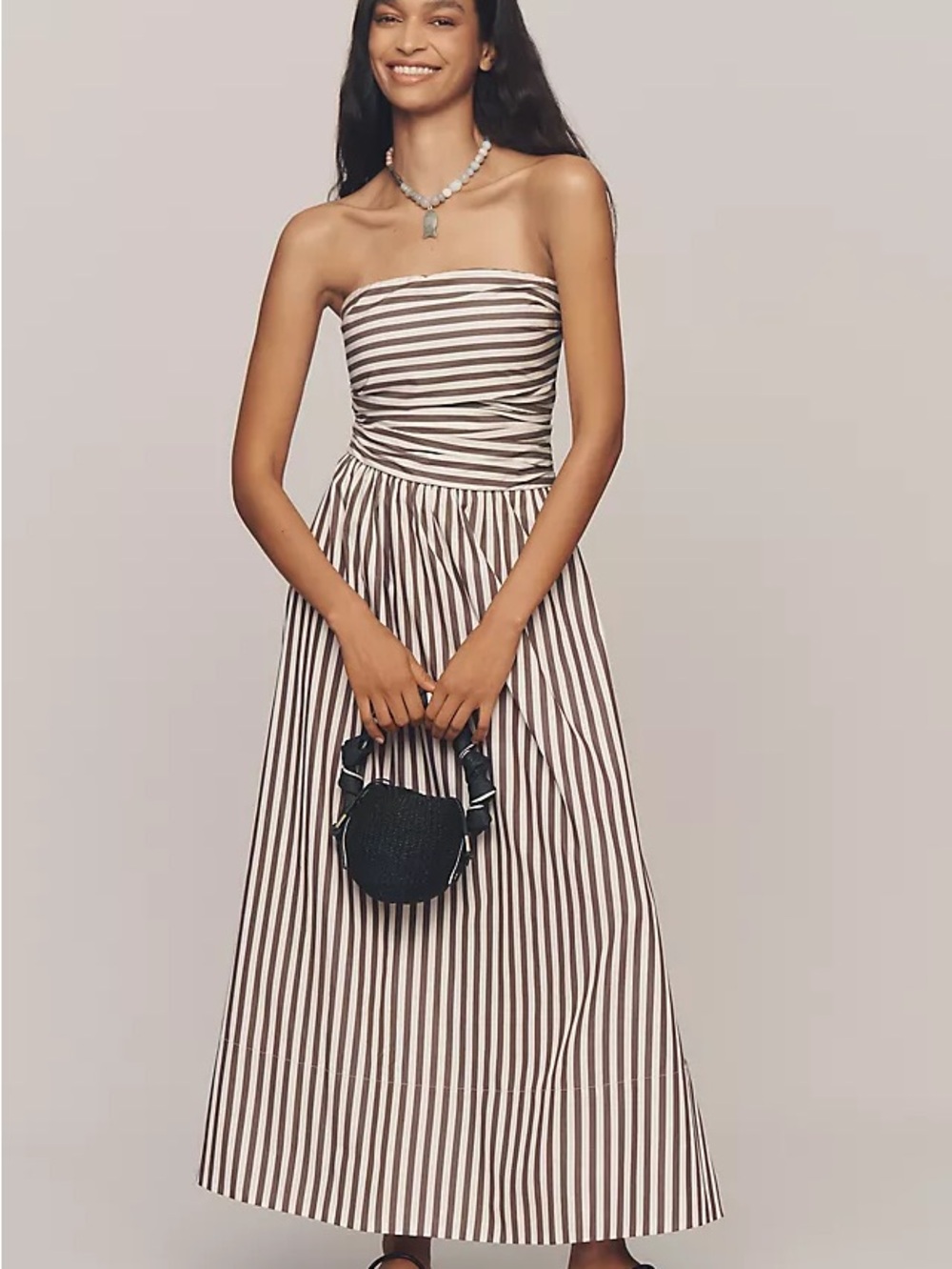Faithfull the Brand Vera Choc Stripe Dress - Picture 2 of 4